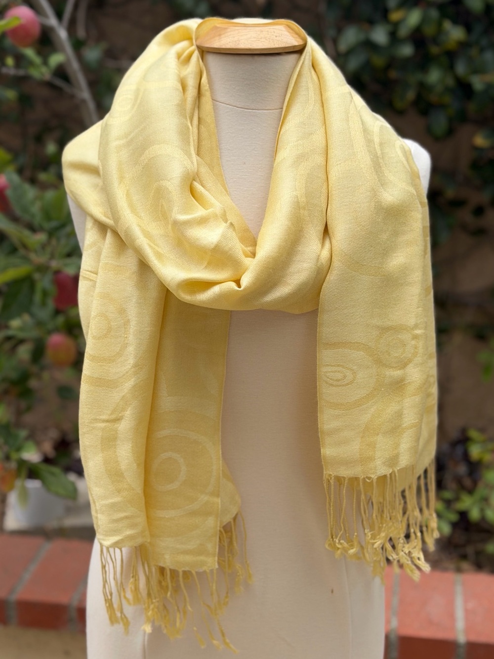 Light Yellow Women's Fringe Scarf
